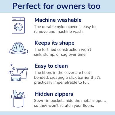 Show full view: Casper Bolster Dog Bed, Blue, Small slide 6 of 10