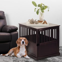 Casual Home End Table Dog Crate, Espresso, Med/L: 36.5-in L x 24-in W 29.25-in H