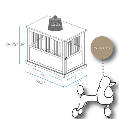 Show full view: Casual Home End Table Dog Crate, Espresso, Med/L: 36.5-in L x 24-in W 29.25-in H slide 4 of 9