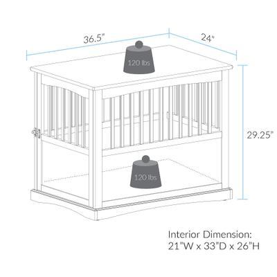 Show full view: Casual Home End Table Dog Crate, Medium/Large, Black slide 3 of 10