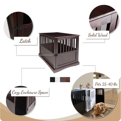Show full view: Casual Home End Table Dog Crate, Medium/Large, Black slide 6 of 10