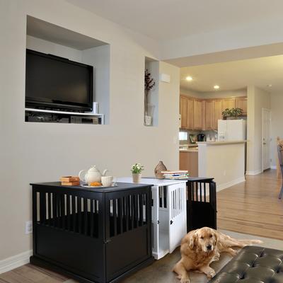 Show full view: Casual Home End Table Dog Crate, Medium/Large, Black slide 7 of 10