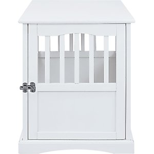 Casual Home End Table Dog Crate, Small, White