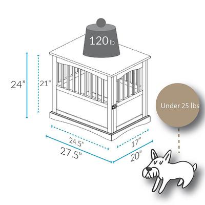 Show full view: Casual Home End Table Dog Crate, Walnut, S: 27.5-in L x 20-in W 24-in H slide 5 of 9