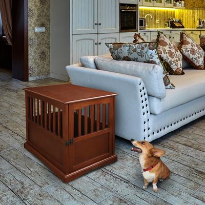 Show full view: Casual Home End Table Dog Crate, Walnut, S: 27.5-in L x 20-in W 24-in H slide 7 of 9