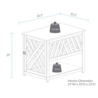 Show full view: Casual Home Modern Lattice Single Door Furniture Style Dog Crate & End Table, Taupe Grey, 36 inch slide 5 of 10