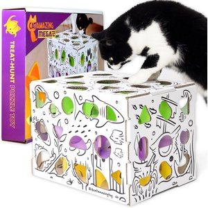 CAT AMAZING Mega-Interactive Treat Maze & Puzzle Cat Toy, White