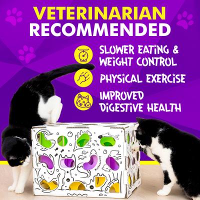 Show full view: Cat Amazing Mega-Interactive Treat Maze & Puzzle Cat Toy, White slide 7 of 10