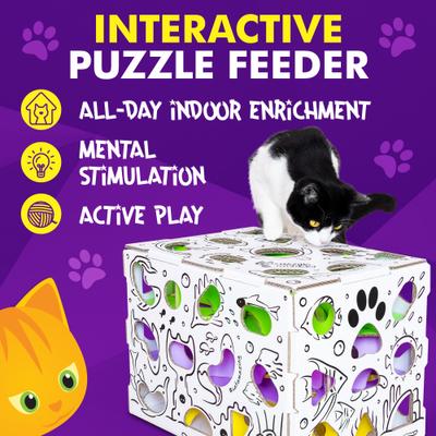 Show full view: Cat Amazing Mega-Interactive Treat Maze & Puzzle Cat Toy, White slide 5 of 10