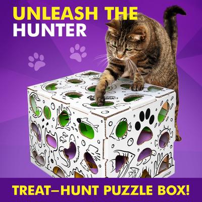 Show full view: Cat Amazing Mega-Interactive Treat Maze & Puzzle Cat Toy, White slide 3 of 10