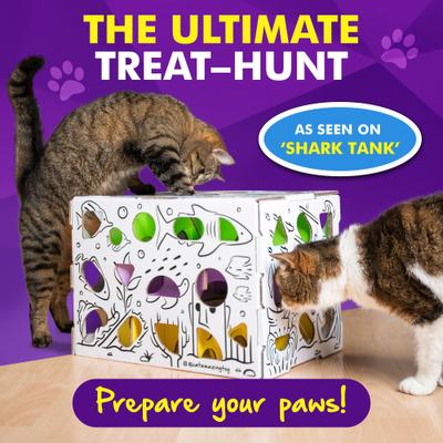 Show full view: Cat Amazing Mega-Interactive Treat Maze & Puzzle Cat Toy, White slide 2 of 10