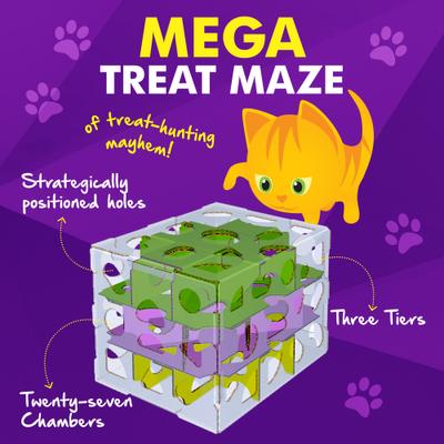 Show full view: Cat Amazing Mega-Interactive Treat Maze & Puzzle Cat Toy, White slide 4 of 10
