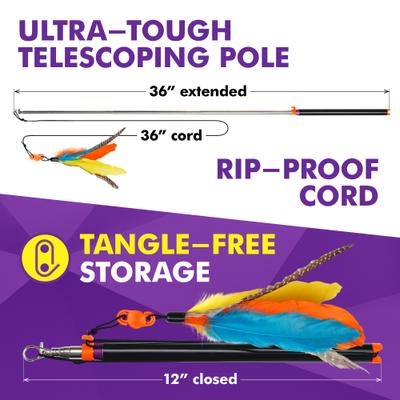 Show full view: Cat Amazing Snatch Magnetic Heavy Duty Telescoping Teaser Wand Cat Toy slide 4 of 6