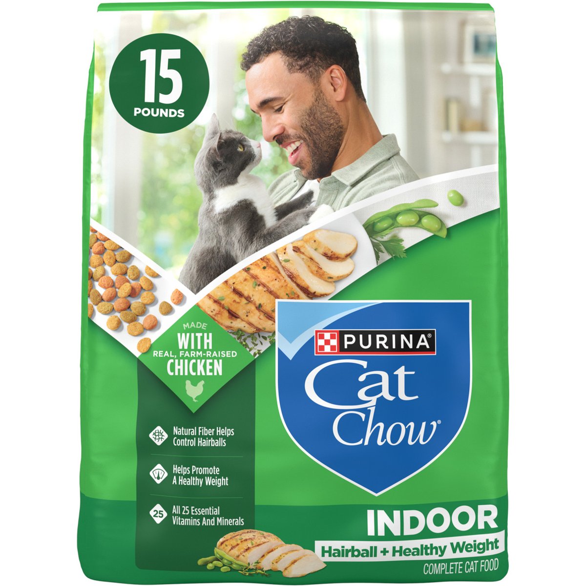Cat Chow Indoor Hairball & Healthy Weight Dry Cat Food, 15-lb bag