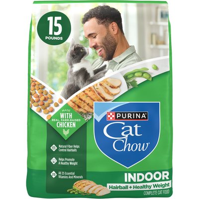 Cat Chow Cat Chow Indoor Hairball & Healthy Weight Dry Cat Food, 15-lb bag