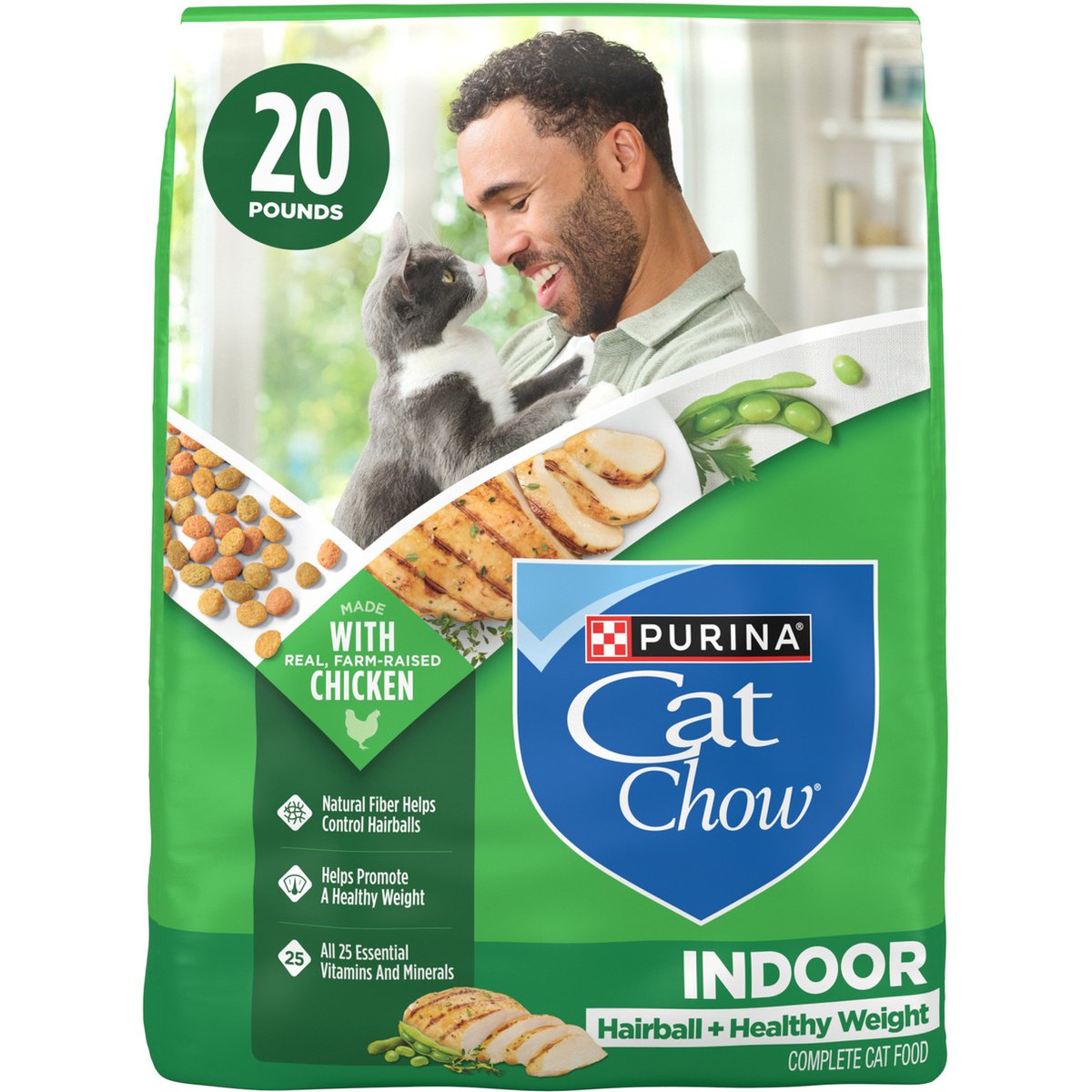 Cat Chow Indoor Hairball & Healthy Weight Dry Cat Food, 20-lb bag