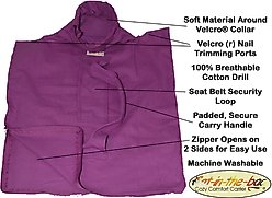 Cat-in-the-bag E-Z-Zip Cat Carrier Bag, Lavender, Small slide 2 of 9