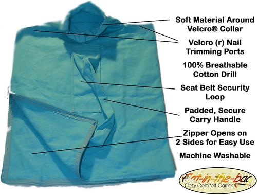 Show full view: Cat-in-the-bag E-Z-Zip Cat Carrier Bag, Light Blue, Large slide 2 of 12