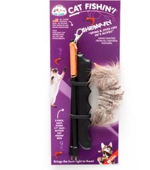 Cat Lures Fishin' Rod Shrimp-Fly Teasers-Wands Cat Toy, Grey