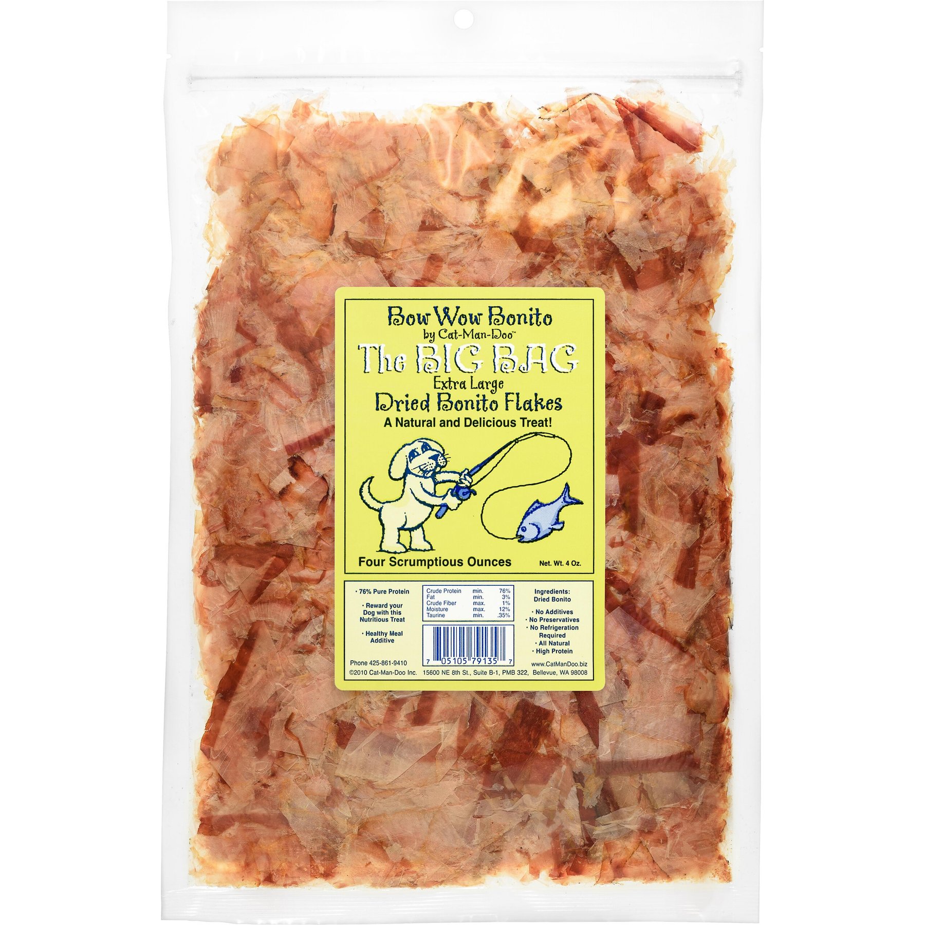 Cat-Man-Doo Bow Wow Bonito Cat & Dog Treats, 4-oz bag