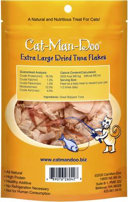 Show full view: Cat-Man-Doo Extra Large Dried Tuna Flakes Cat & Dog Treats, 0.5-oz bag slide 3 of 8