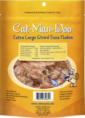 Show full view: Cat-Man-Doo Extra Large Dried Tuna Flakes Cat & Dog Treats, 1-oz bag slide 3 of 8