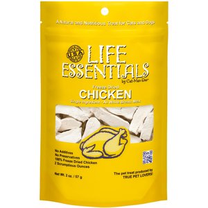 Cat-Man-Doo Life Essentials Chicken Freeze-Dried Cat & Dog Treats, 2-oz bag