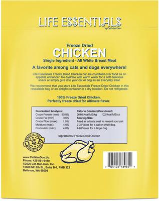 Show full view: Cat-Man-Doo Life Essentials Chicken Freeze-Dried Cat & Dog Treats, 5-oz bag slide 3 of 9