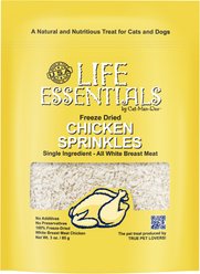 Cat-Man-Doo Life Essentials Freeze-Dried Chicken Sprinkles Dog & Cat Treats, 3-oz bag