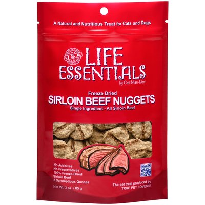 Cat-Man-Doo Cat-Man-Doo Life Essentials Sirloin Beef Nuggets Freeze-Dried Cat & Dog Treats, 3-oz bag