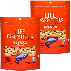Cat-Man-Doo Life Essentials Wild Alaskan Salmon Freeze-Dried Cat & Dog Treats, 5-oz bag, bundle of 2