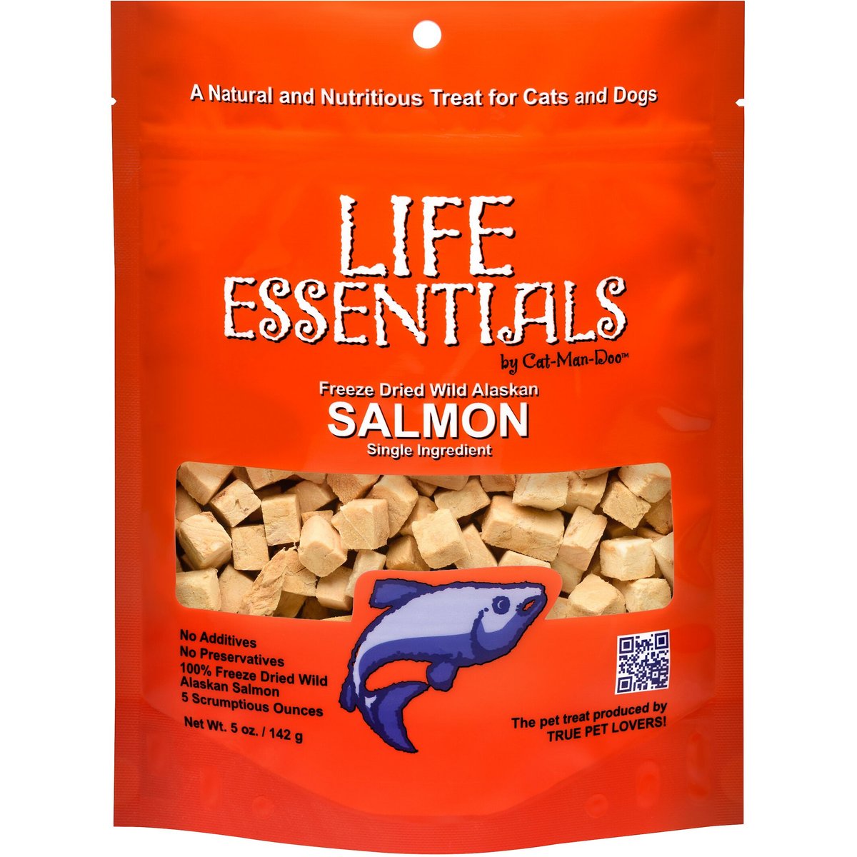 Cat-Man-Doo Wild Alaskan Salmon Freeze-Dried Cat & Dog Treats, 5oz bag