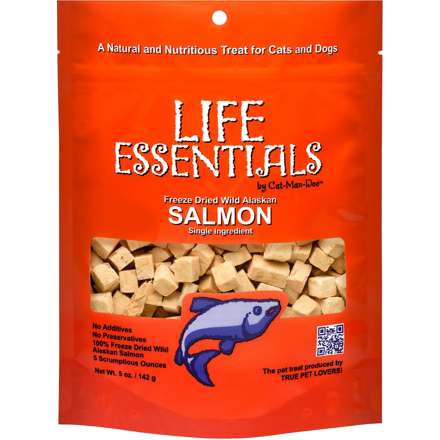 Cat-Man-Doo Life Essentials Wild Alaskan Salmon Freeze-Dried Cat & Dog Treats, 10-oz bundle