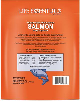 Show full view: Cat-Man-Doo Life Essentials Wild Alaskan Salmon Freeze-Dried Cat & Dog Treats, 5-oz bag slide 3 of 9