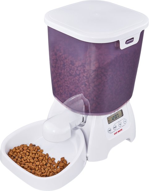 Qzkragt Automatic WiFi Timed Cat Feeder with App Control, Black, 2L