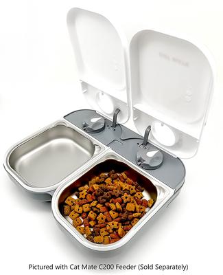 Show full view: Cat Mate Stainless Steel Bowl Inserts for Cat Mate One & Two Meal Automatic Cat Feeders Cat Bowl Inserts, Small, 2 count slide 6 of 7