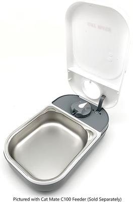 Show full view: Cat Mate Stainless Steel Bowl Inserts for Cat Mate One & Two Meal Automatic Cat Feeders Cat Bowl Inserts, Small, 2 count slide 7 of 7