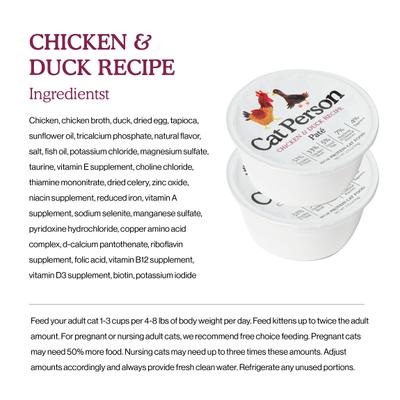 Show full view: Cat Person by Weruva Chicken & Duck Grain-Free Pate Wet Cat Food, 2.75-oz cup, case of 5 slide 4 of 11