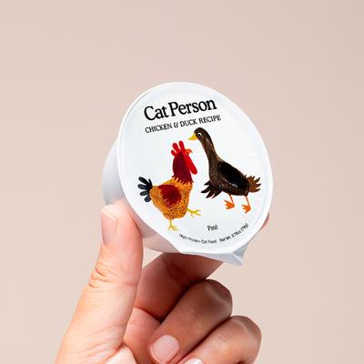 Show full view: Cat Person by Weruva Chicken & Duck Grain-Free Pate Wet Cat Food, 2.75-oz cup, case of 5 slide 3 of 11