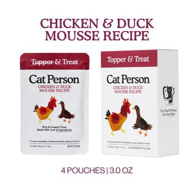 Show full view: Cat Person by Weruva Chicken & Duck Mousse Grain-Free Wet Cat Food Topper, 3-oz pouch, case of 4 slide 3 of 9