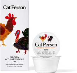 Cat Person by Weruva Chicken & Turkey Grain-Free Pate Wet Cat Food, 2.75-oz tray, case of 5