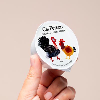 Show full view: Cat Person by Weruva Chicken & Turkey Grain-Free Pate Wet Cat Food, 2.75-oz tray, case of 5 slide 3 of 11