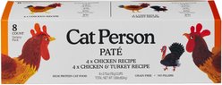 Cat Person by Weruva Chicken & Turkey Variety Pack Grain-Free Pate Wet Cat Food, 2.75-oz cup, case of 8