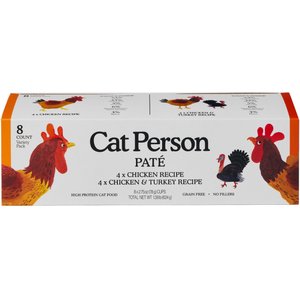Cat Person by Weruva Chicken & Turkey Variety Pack Grain-Free Pate Wet Cat Food, 2.75-oz cup, case of 8