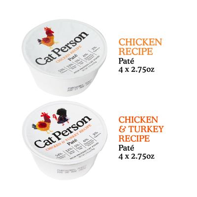 Show full view: Cat Person by Weruva Chicken & Turkey Variety Pack Grain-Free Pate Wet Cat Food, 2.75-oz cup, case of 8 slide 3 of 10