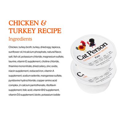 Show full view: Cat Person by Weruva Chicken & Turkey Variety Pack Grain-Free Pate Wet Cat Food, 2.75-oz cup, case of 8 slide 4 of 10