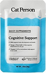 Cat Person by Weruva Cognitive Support Chicken & Salmon Puree Lickable Supplement for Cats, 1.05-oz pouch, case of 7