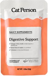 Cat Person by Weruva Digestive Turkey & Salmon Puree Lickable Supplement for Cats, 1.05-oz pouch, case of 7
