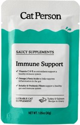 Cat Person by Weruva Immune Support Turkey & Salmon Puree Lickable Immune Supplement for Cats, 1.05-oz pouch, case of 7