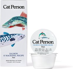 Cat Person by Weruva Salmon & Mackerel Grain-Free Pate Wet Cat Food, 2.75-oz cup, case of 5